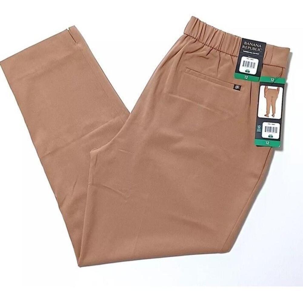 NWT Banana Republic Women's Tapered Pull-On Pants, Brown, Size 12 F9